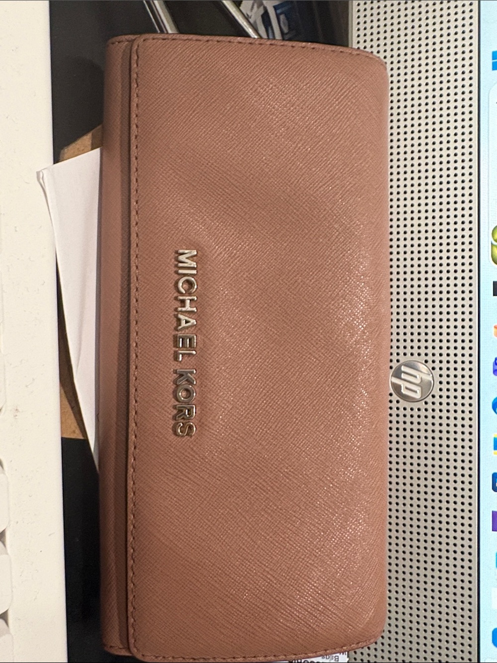 Michael Kors Rose Blush Saffiano Zip Wallet